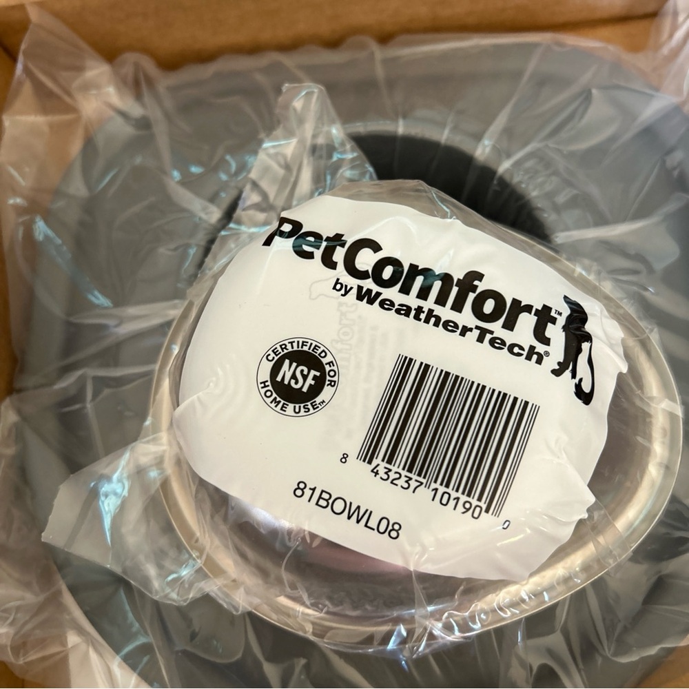 Weather Tech 8 Oz Single Low Pet Feeding Bowl DarkGrey/stainless Steel Brand New